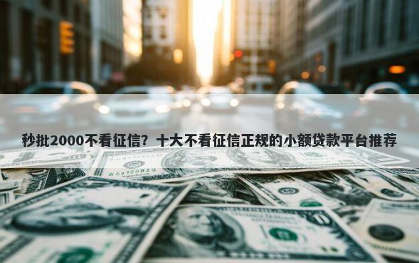 秒批2000不看征信？十大不看征信正规的小额贷款平台推荐