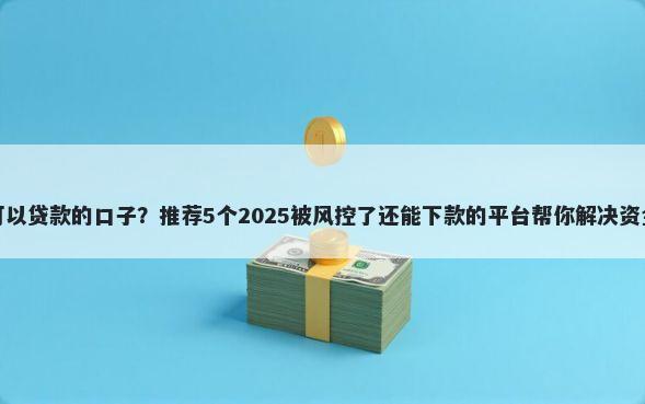 黑户可以贷款的口子？推荐5个2025被风控了还能下款的平台帮你解决资金问题