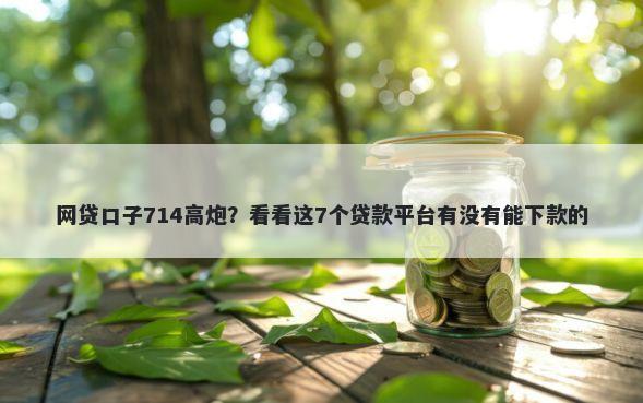 网贷口子714高炮？看看这7个贷款平台有没有能下款的