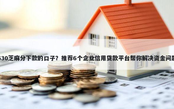 630芝麻分下款的口子？推荐6个企业信用贷款平台帮你解决资金问题
