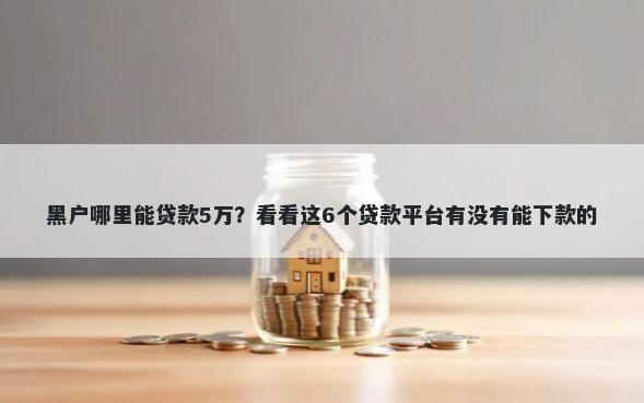 黑户哪里能贷款5万？看看这6个贷款平台有没有能下款的