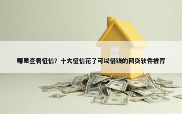 哪里查看征信？十大征信花了可以借钱的网贷软件推荐