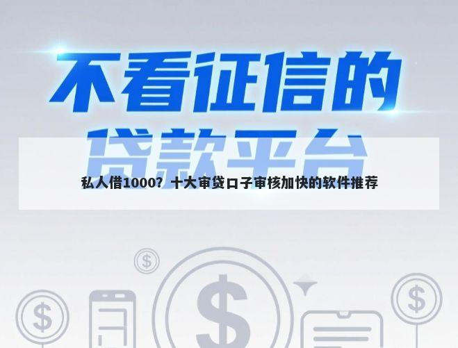 私人借1000？十大审贷口子审核加快的软件推荐