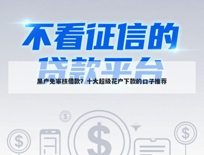 黑户免审核借款？十大超级花户下款的口子推荐