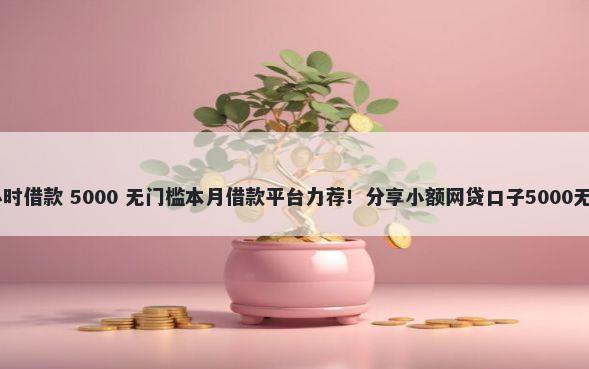 私人24小时借款 5000 无门槛本月借款平台力荐！分享小额网贷口子5000无门槛借款