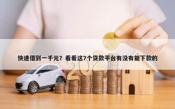 快速借到一千元？看看这7个贷款平台有没有能下款的