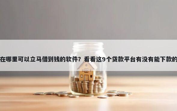 在哪里可以立马借到钱的软件？看看这9个贷款平台有没有能下款的