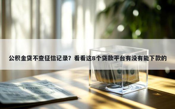 公积金贷不查征信记录？看看这8个贷款平台有没有能下款的