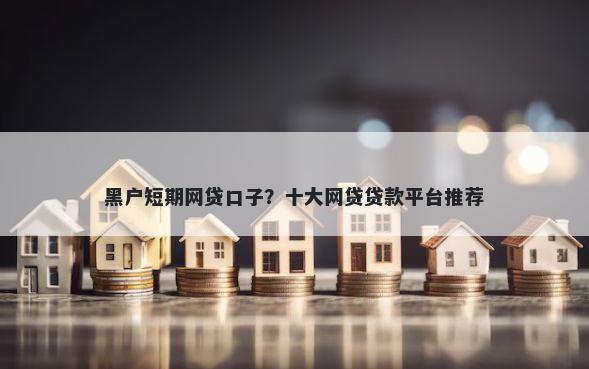 黑户短期网贷口子？十大网贷贷款平台推荐
