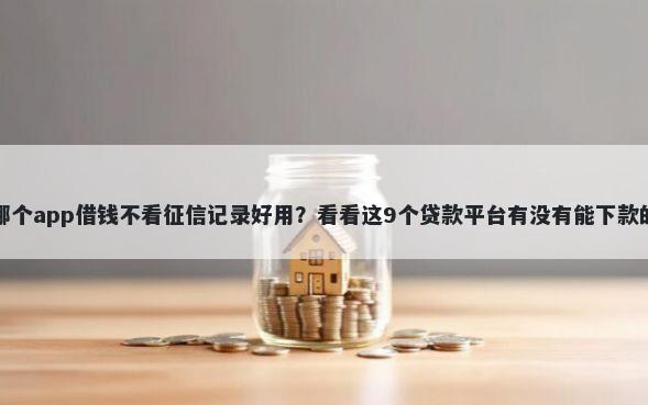 哪个app借钱不看征信记录好用？看看这9个贷款平台有没有能下款的