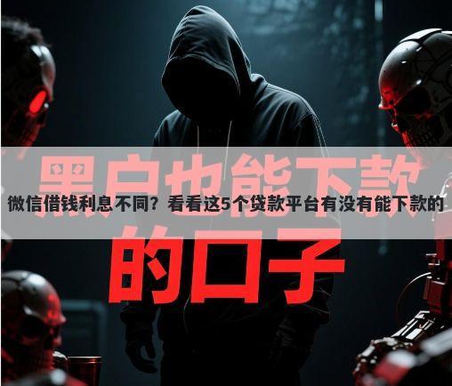 微信借钱利息不同？看看这5个贷款平台有没有能下款的