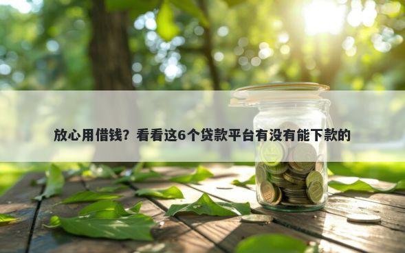 放心用借钱？看看这6个贷款平台有没有能下款的