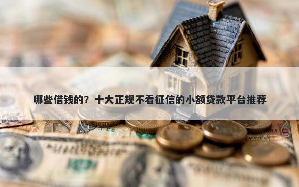 哪些借钱的?十大正规不看征信的小额贷款平台推荐