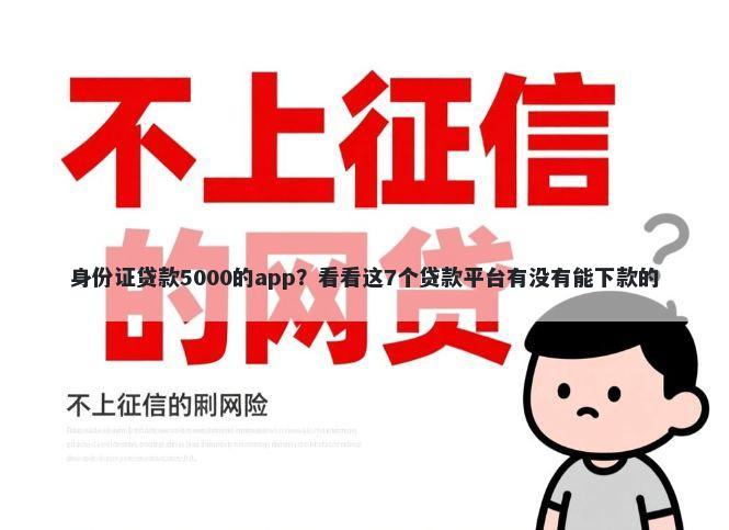 身份证贷款5000的app？看看这7个贷款平台有没有能下款的