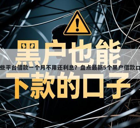 哪些平台借款一个月不用还利息？盘点最新5个黑户借款口子