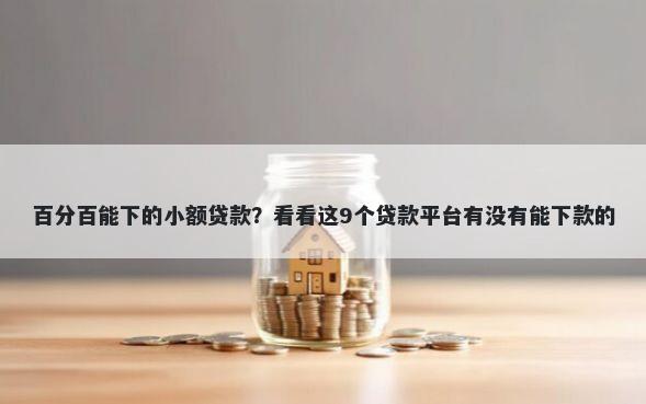 百分百能下的小额贷款？看看这9个贷款平台有没有能下款的