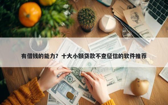 有借钱的能力？十大小额贷款不查征信的软件推荐