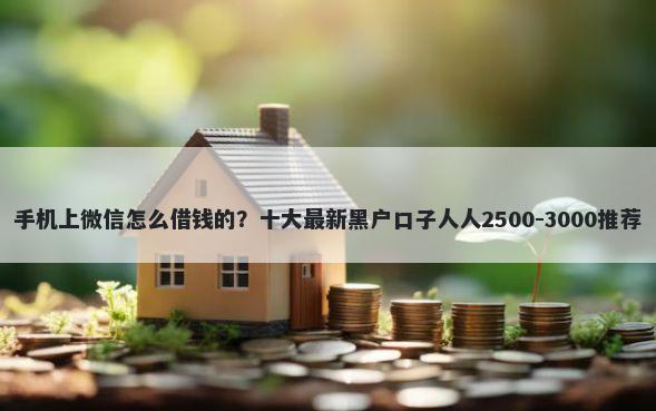 手机上微信怎么借钱的？十大最新黑户口子人人2500-3000推荐