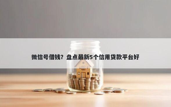 微信号借钱？盘点最新5个信用贷款平台好