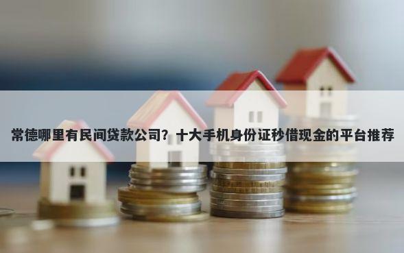 常德哪里有民间贷款公司？十大手机身份证秒借现金的平台推荐