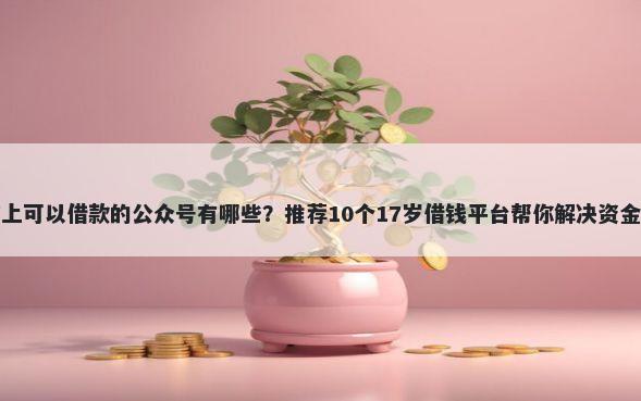 微信上可以借款的公众号有哪些？推荐10个17岁借钱平台帮你解决资金问题