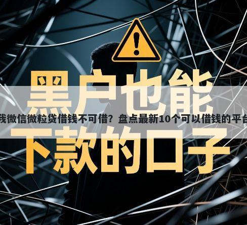 我微信微粒贷借钱不可借？盘点最新10个可以借钱的平台