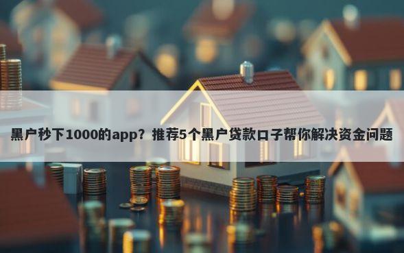 黑户秒下1000的app？推荐5个黑户贷款口子帮你解决资金问题