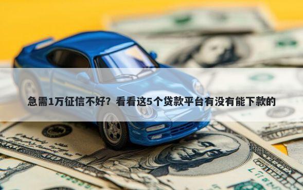 急需1万征信不好？看看这5个贷款平台有没有能下款的