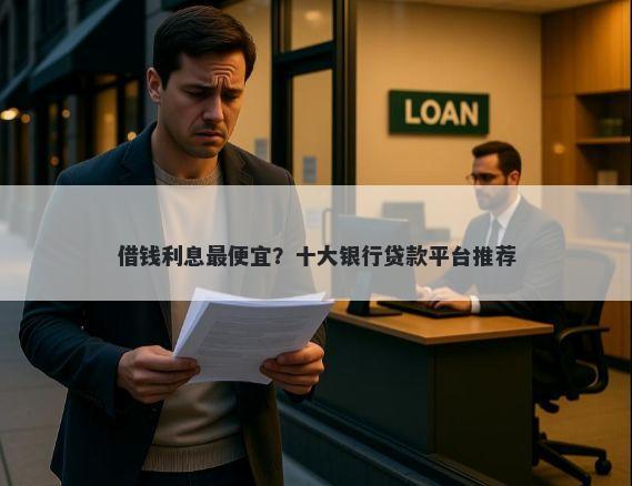 借钱利息最便宜？十大银行贷款平台推荐