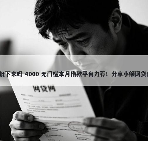 小额网贷太多车贷能批下来吗 4000 无门槛本月借款平台力荐！分享小额网贷口子4000无门槛借款
