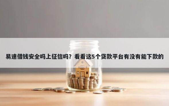 易速借钱安全吗上征信吗？看看这5个贷款平台有没有能下款的