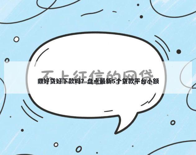 鼎好贷好下款吗？盘点最新5个贷款平台小额