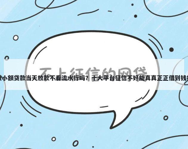 安康小额贷款当天放款不看流水行吗？十大平台征信不好能真真正正借到钱推荐
