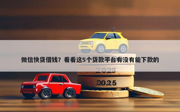 微信快贷借钱？看看这5个贷款平台有没有能下款的