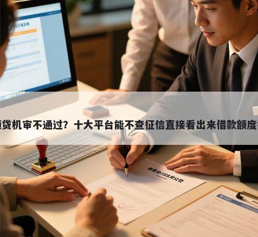 小额贷机审不通过？十大平台能不查征信直接看出来借款额度推荐