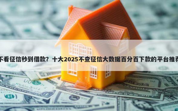 不看征信秒到借款？十大2025不查征信大数据百分百下款的平台推荐
