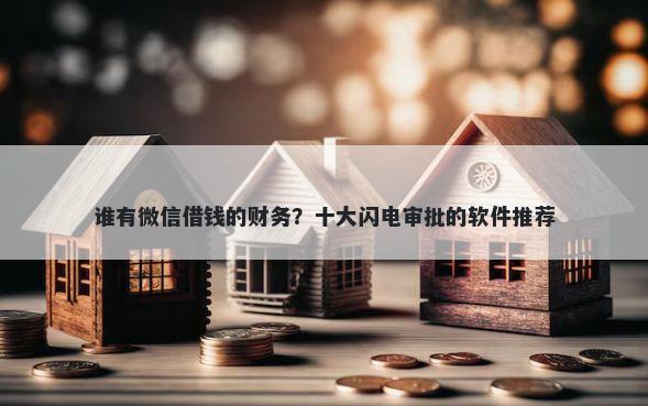 谁有微信借钱的财务？十大闪电审批的软件推荐
